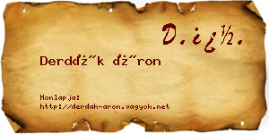 Derdák Áron névjegykártya